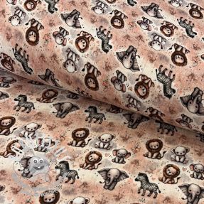Tissu double gaze/mousseline Safari buddys design C digital print