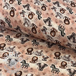 Tissu double gaze/mousseline Safari buddys design C digital print