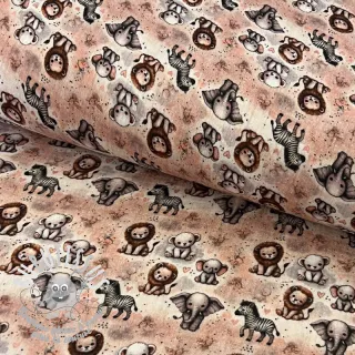 Tissu double gaze/mousseline Safari buddys design C digital print