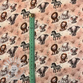 Tissu double gaze/mousseline Safari buddys design C digital print