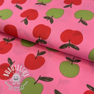 Tissu coton Fruit apple pink digital print