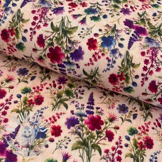 Tissu double gaze/mousseline Flower sea design A digital print