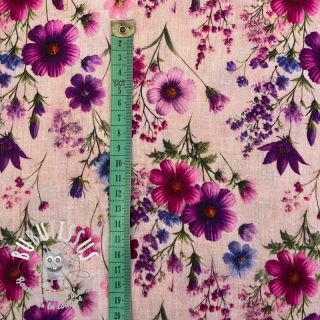 Tissu double gaze/mousseline Flower sea design A digital print