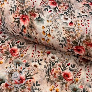Tissu double gaze/mousseline Stylish flowers design C digital print