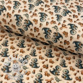 Tissu double gaze/mousseline Baby dino design B digital print