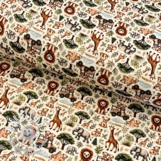 Tissu double gaze/mousseline Safari buddys design E digital print