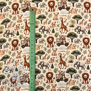 Tissu double gaze/mousseline Safari buddys design E digital print