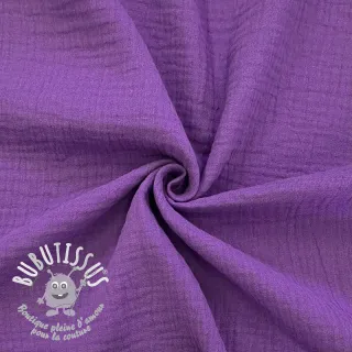 Tissu double gaze/mousseline violet