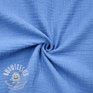 Tissu double gaze/mousseline royal blue