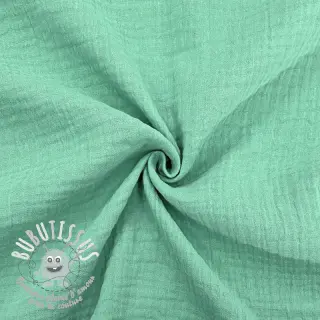 Tissu double gaze/mousseline peppermint