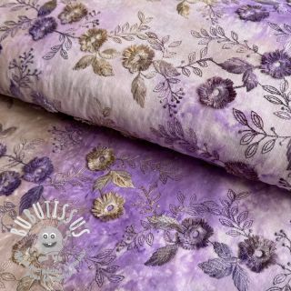Tissu coton TIE DYE EMBROIDERY Poppy design J