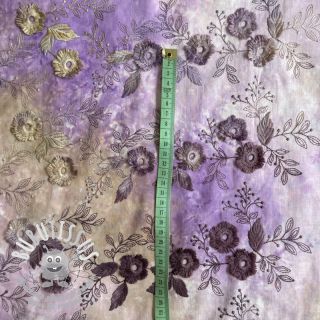Tissu coton TIE DYE EMBROIDERY Poppy design J