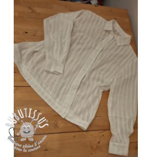 Tissu coton VOILE LUREX Stripe white