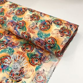 Viscose RAYON POPLIN Feathers design D digital print