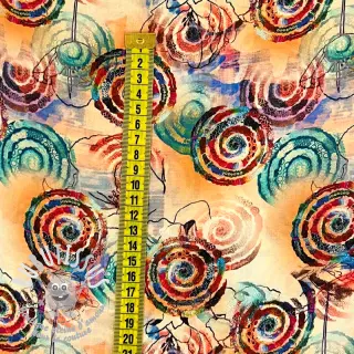 Viscose RAYON POPLIN Feathers design D digital print