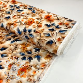 Viscose RAYON POPLIN Flowy flowers design F digital print