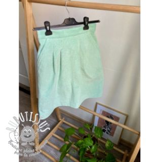Tissu velours cotelé 6W WASHED STRETCH mint