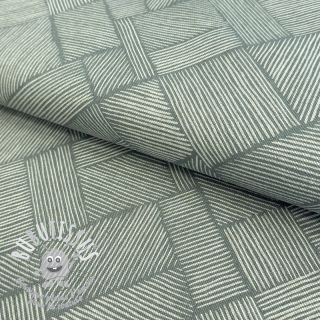 Tissu déco Linenlook Line Diagonal Patchwork soft green