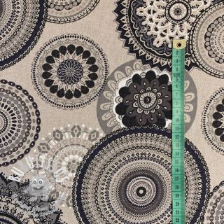 Tissu déco Linenlook Geometric mandala anthracite