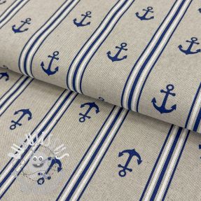 Tissu déco Linenlook Anchor navy