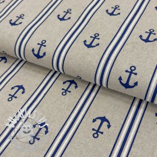 Tissu déco Linenlook Anchor navy