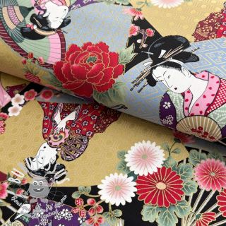 Tissu coton JAPAN Sayuri rouge
