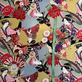 Tissu coton JAPAN Sayuri rouge