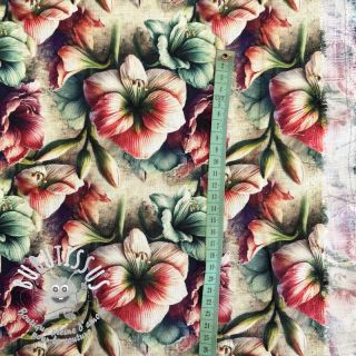 Viscose lin Azalea design A digital print