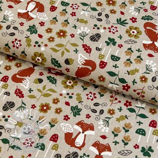 Tissu déco Linenlook Autumn Woodland Fox