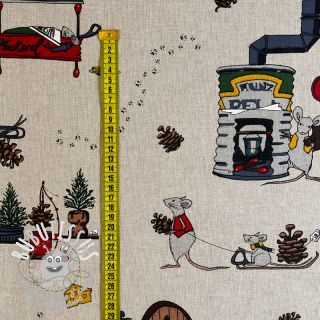 Tissu déco Linenlook Cosy Mouse