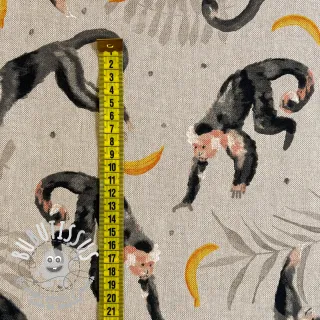 Tissu déco Linenlook Monkey Bananas