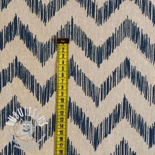 Tissu déco Linenlook Wavy stripes navy