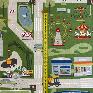 Tissu déco Linenlook Car Roadmap