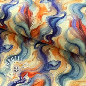 Jersey VISCOSE Silent Flow orange digital print