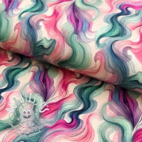 Jersey VISCOSE Silent Flow pink digital print