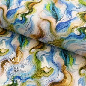 Jersey VISCOSE Silent Flow green digital print