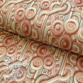 Jersey VISCOSE Unity orange digital print