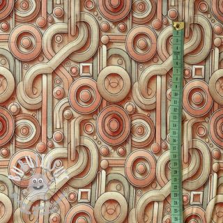 Jersey VISCOSE Unity orange digital print