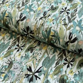 Jersey VISCOSE Vibrant forest green digital print