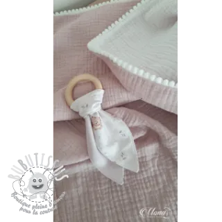 Tissu double gaze/mousseline old rose ORGANIC