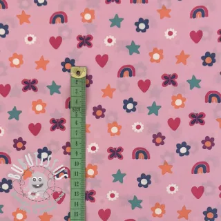 Tissu coton Love pink