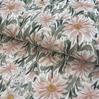 Tissu double gaze/mousseline Bunches of flowers digital print