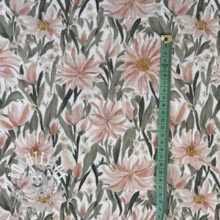 Tissu double gaze/mousseline Bunches of flowers digital print