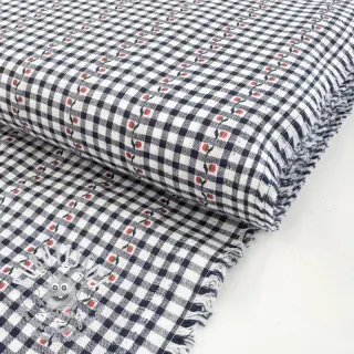 Tissu coton JACQUARD Climbing navy