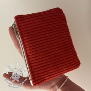 Tissu velours cotelé HUGGY vermillon