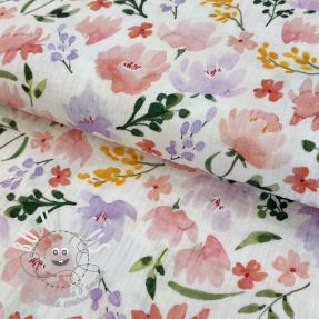 Tissu double gaze/mousseline Big summer flowers digital print