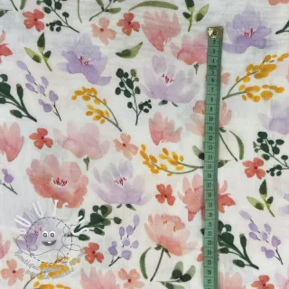 Tissu double gaze/mousseline Big summer flowers digital print