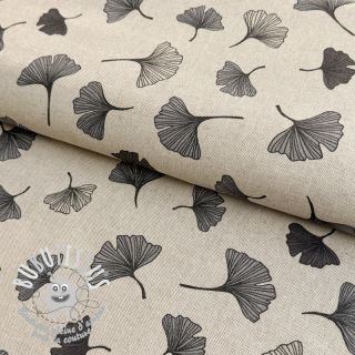 Tissu déco Linenlook Ginko Leaf grey