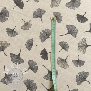 Tissu déco Linenlook Ginko Leaf grey