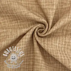 Tissu double gaze/mousseline Vintage camel